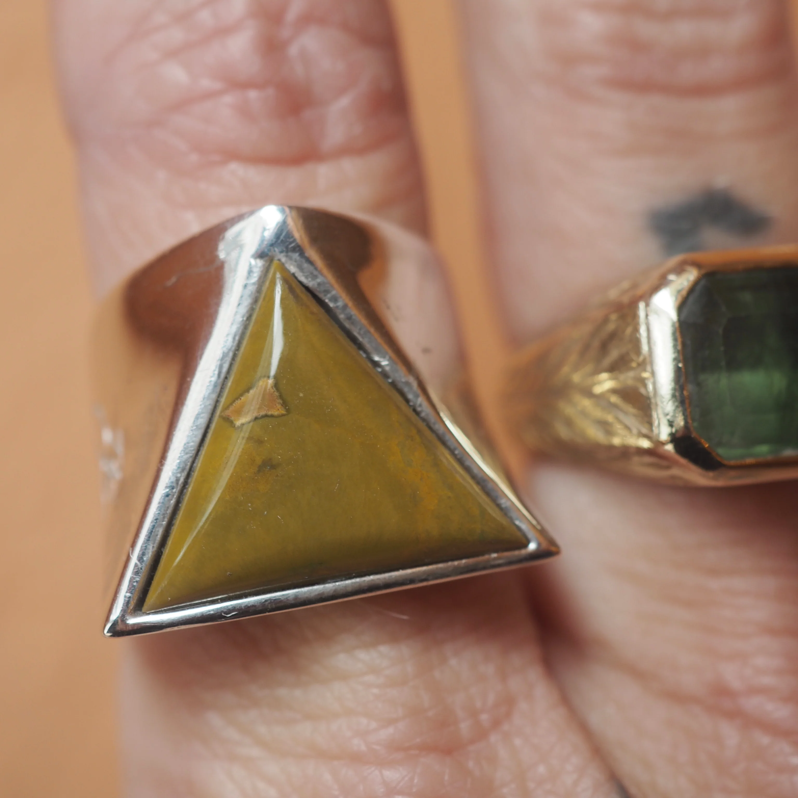 Land from the Sky Agate Triangle Ring - Image 2