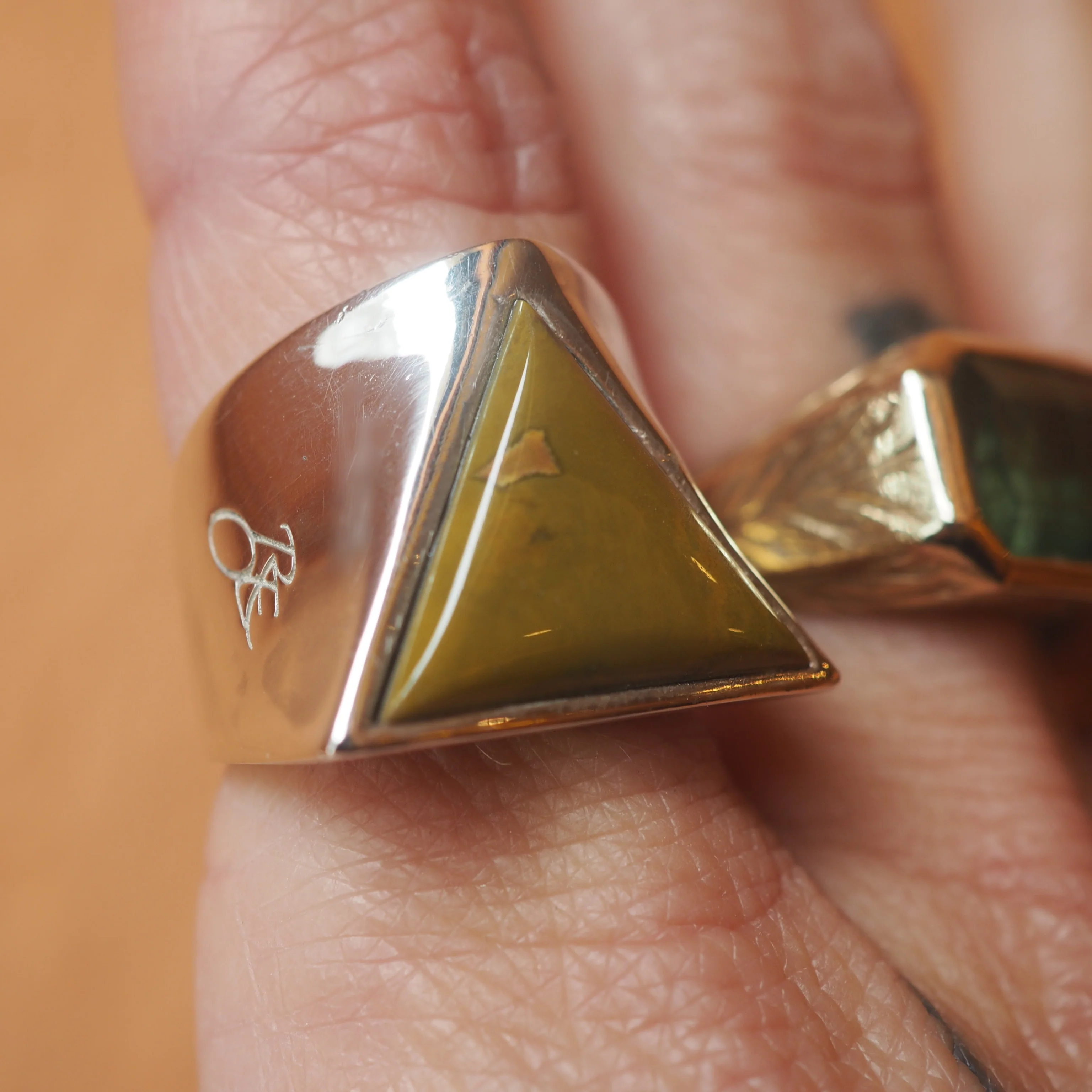 Land from the Sky Agate Triangle Ring - Image 3