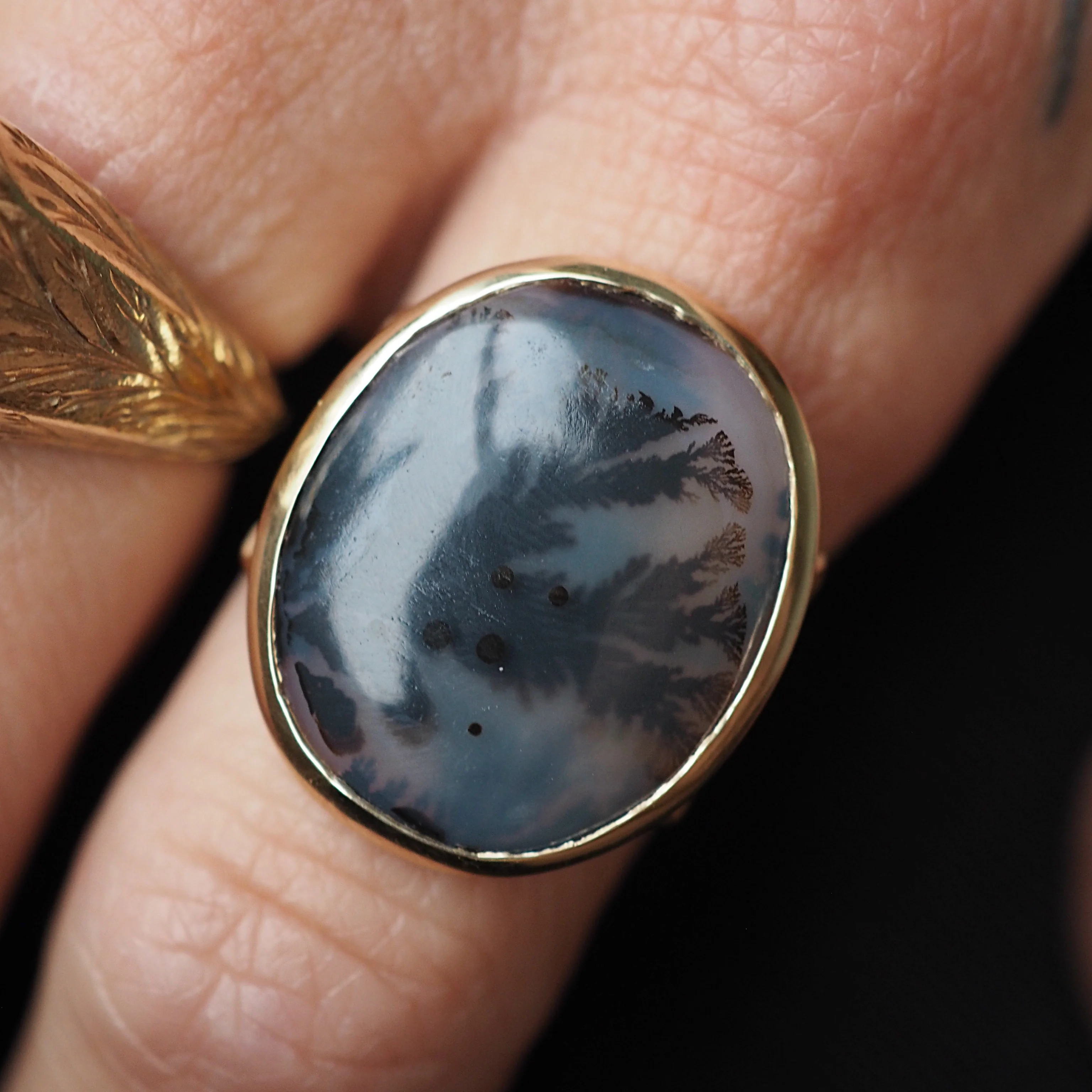 Walpole Bay Ring 5 Seaweed Agate - Image 3