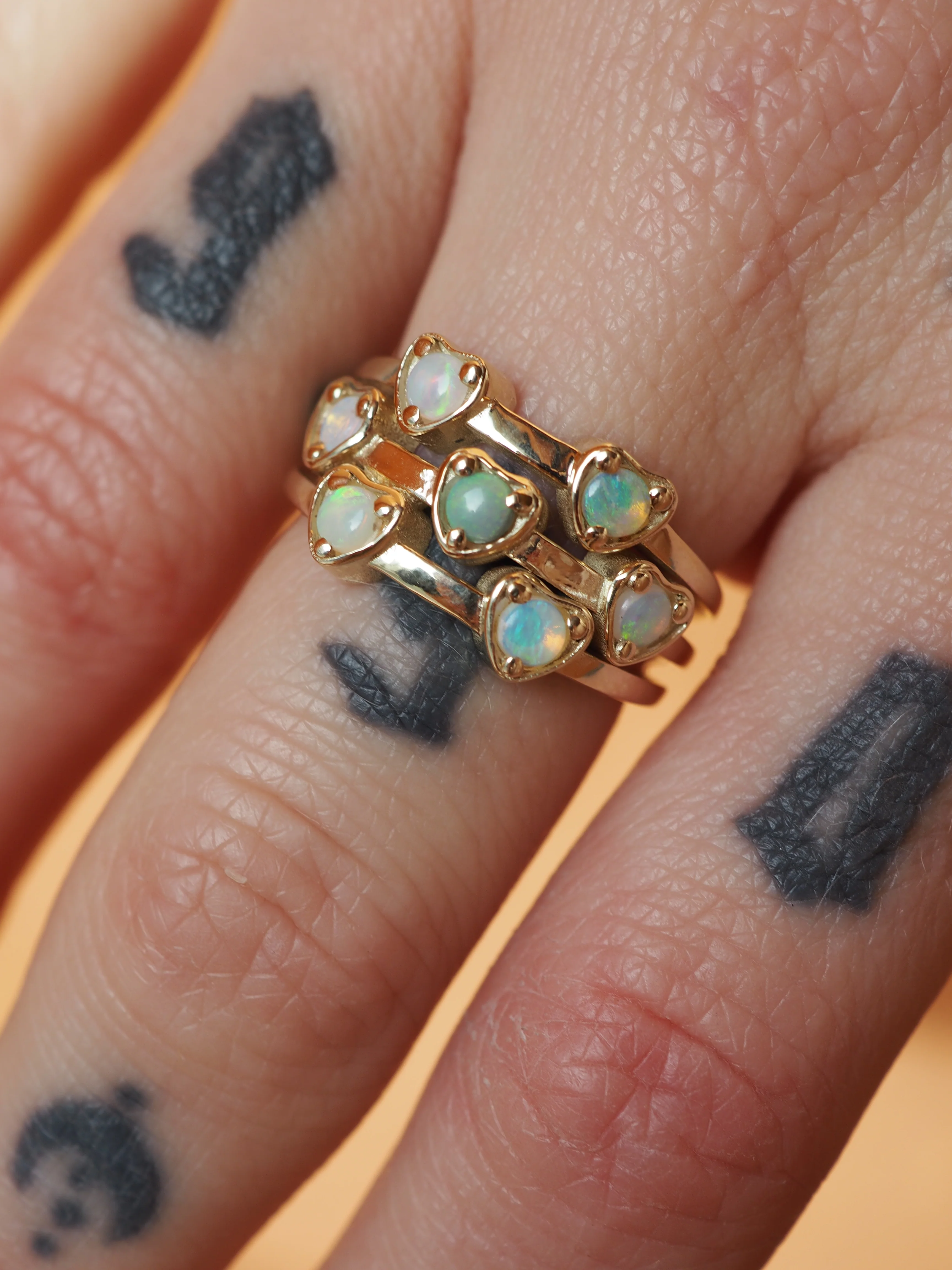 “Hearts of Fire” Opal Heart Ring - Image 2