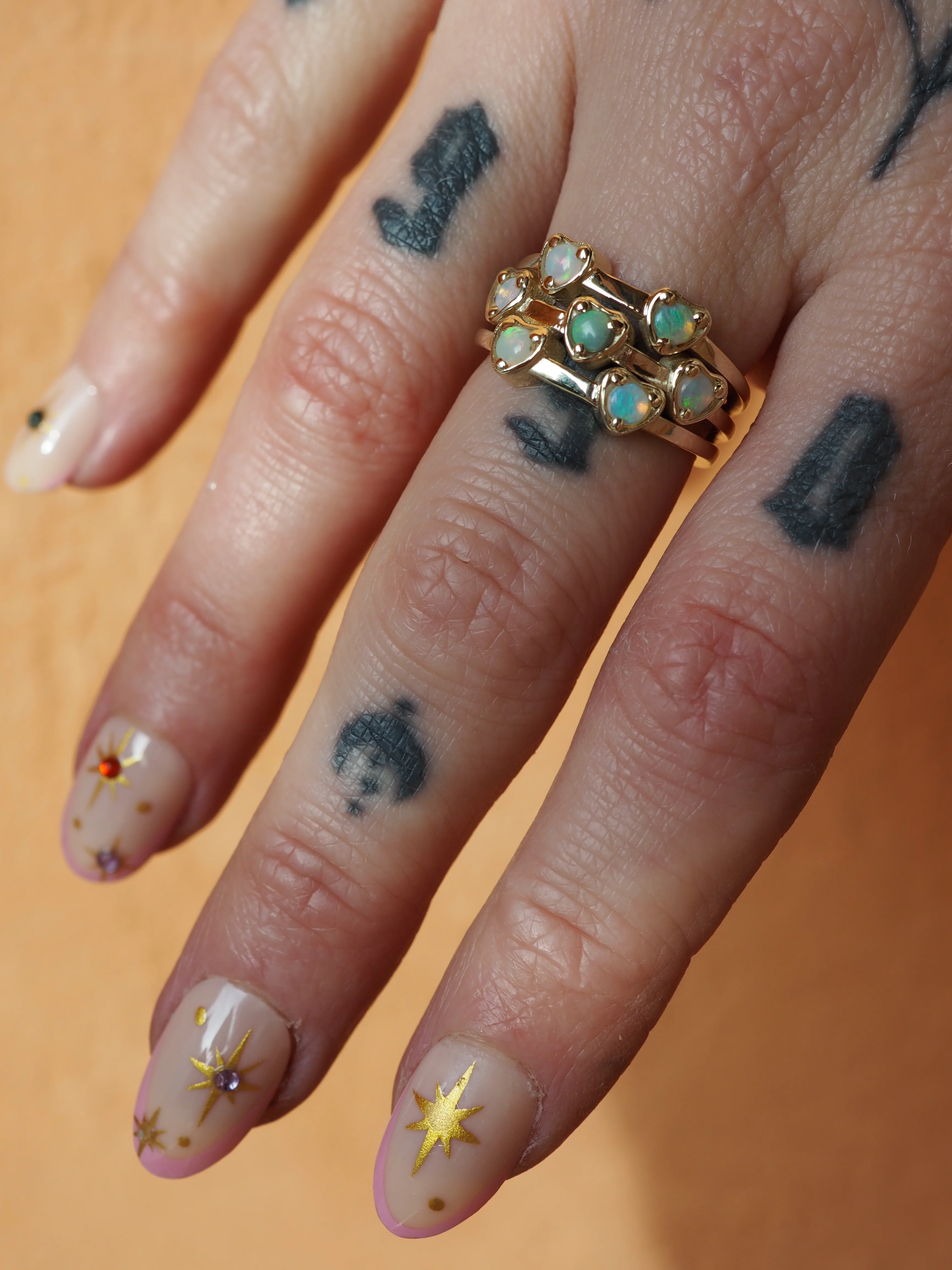 “Hearts of Fire” Opal Heart Ring - Image 3