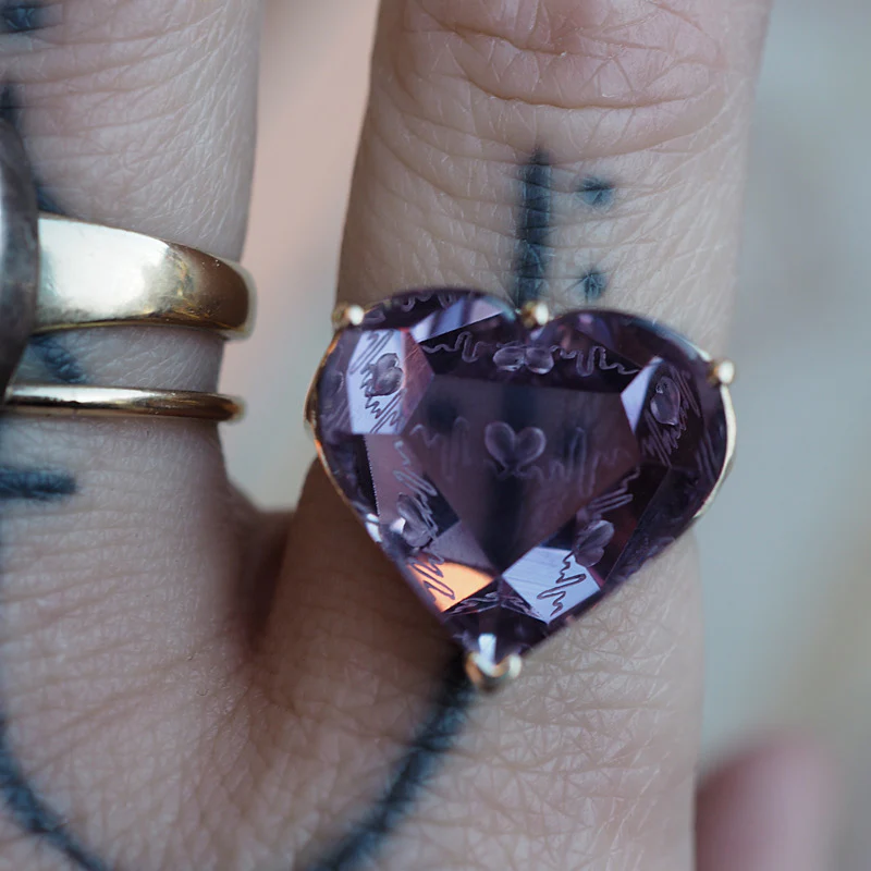 High Voltage Heart Amethyst Ring - Image 4