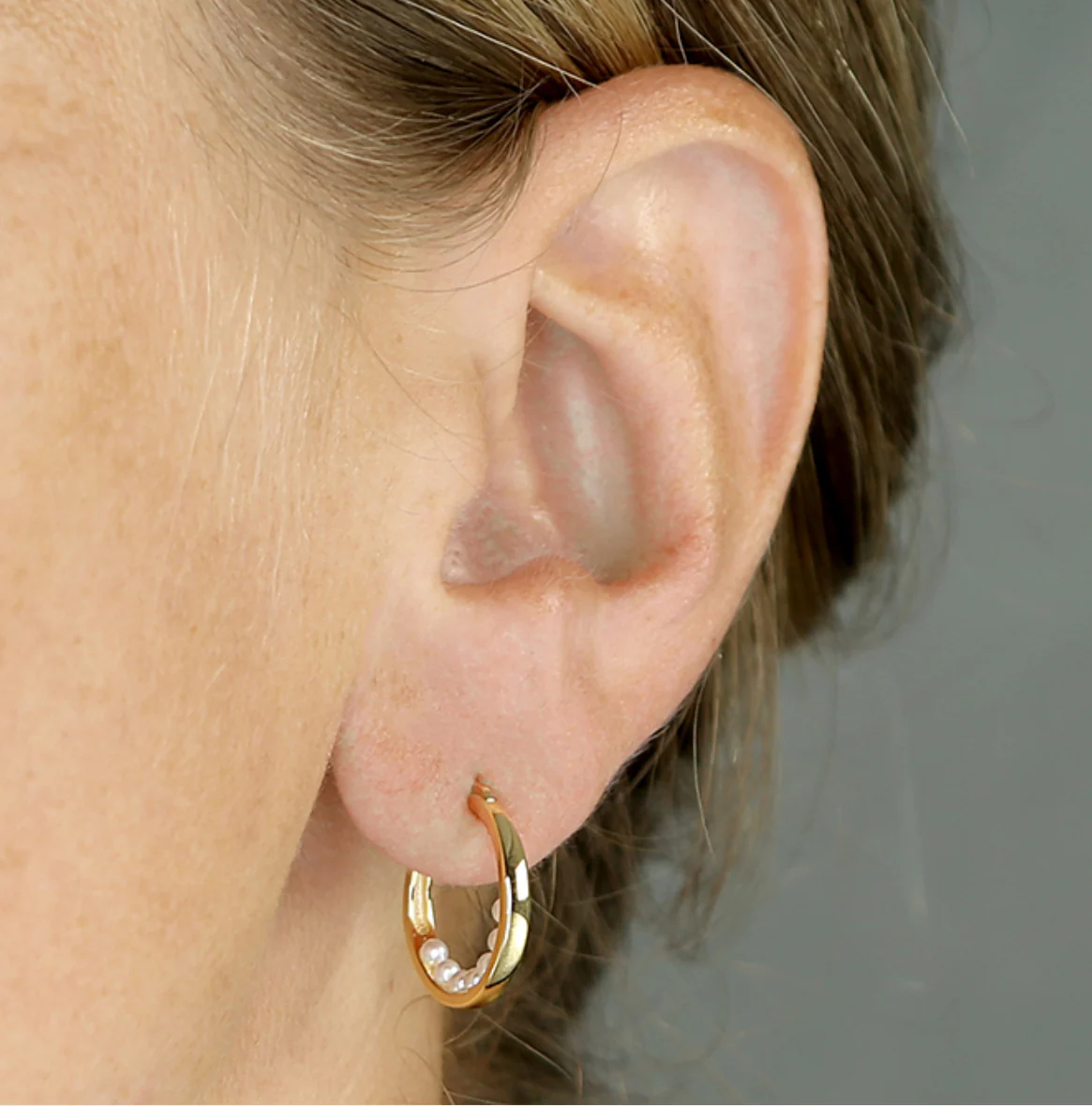 Oyster Pearl Hoops - Image 3