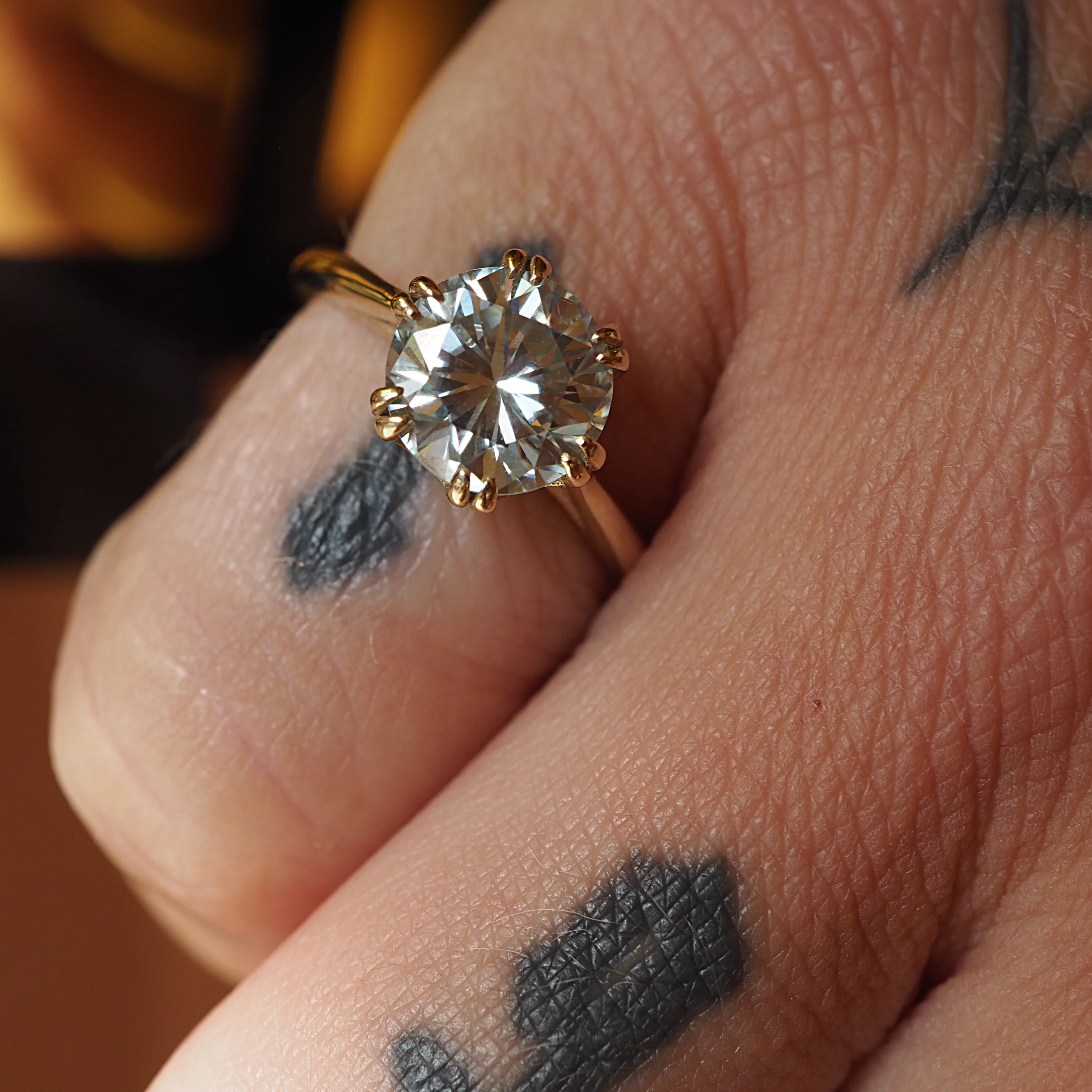 1ct Pale Blue Moissanite Ring - Image 4