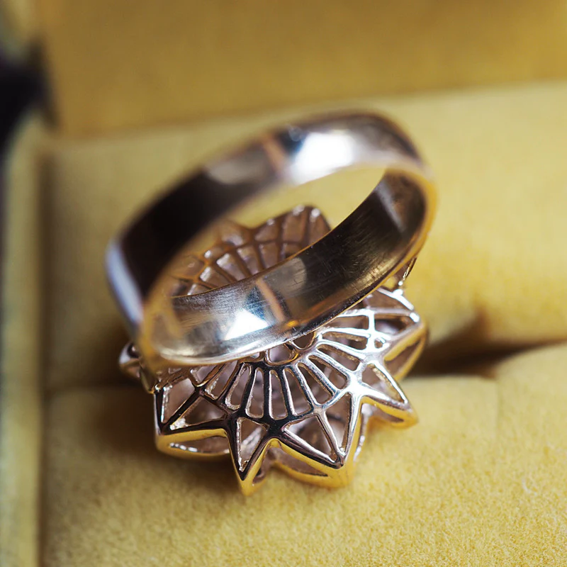 “Slice of life” Polki Diamond Flower Ring - Image 3