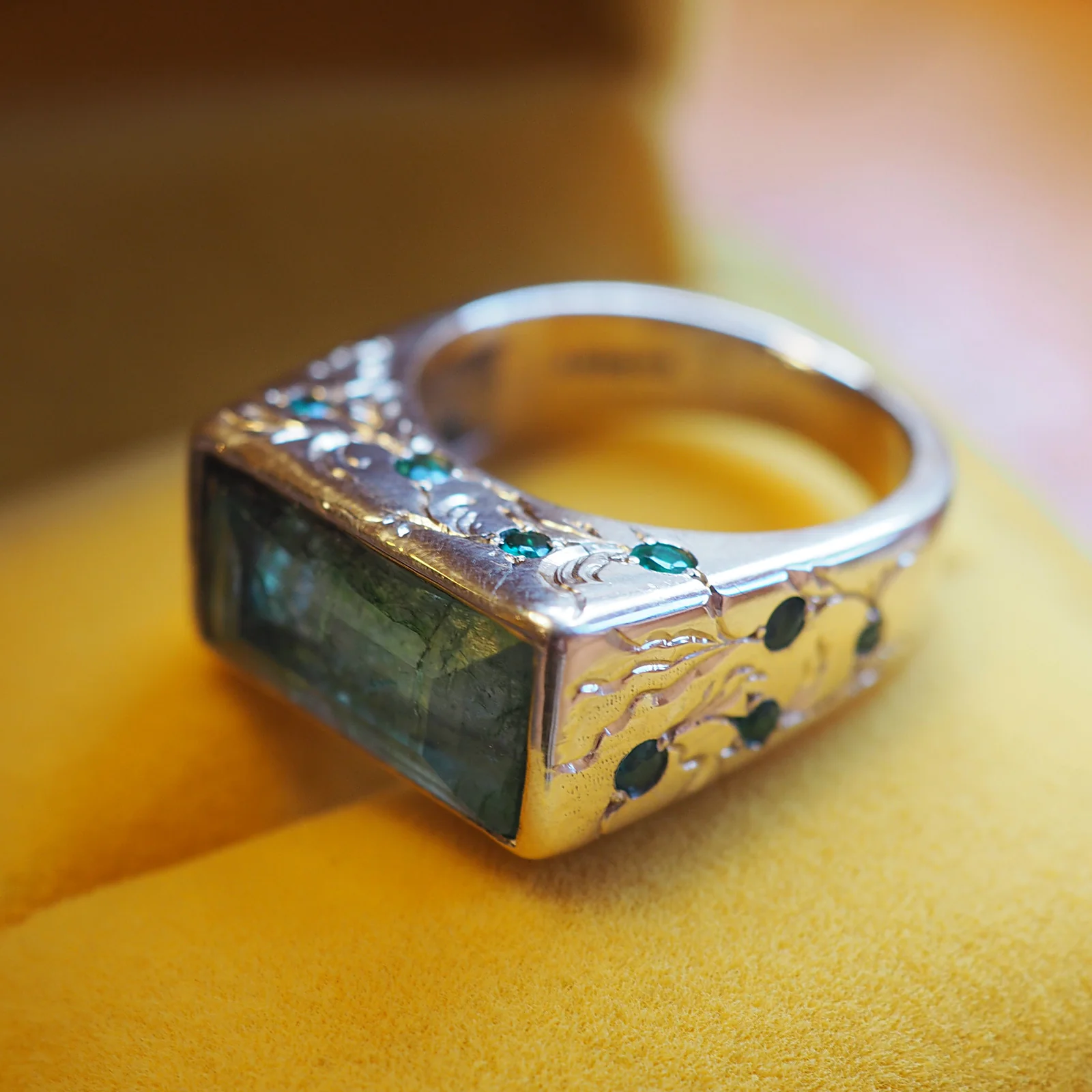 Walpole Tidal Pool Seaweed Emerald Ring - Image 3