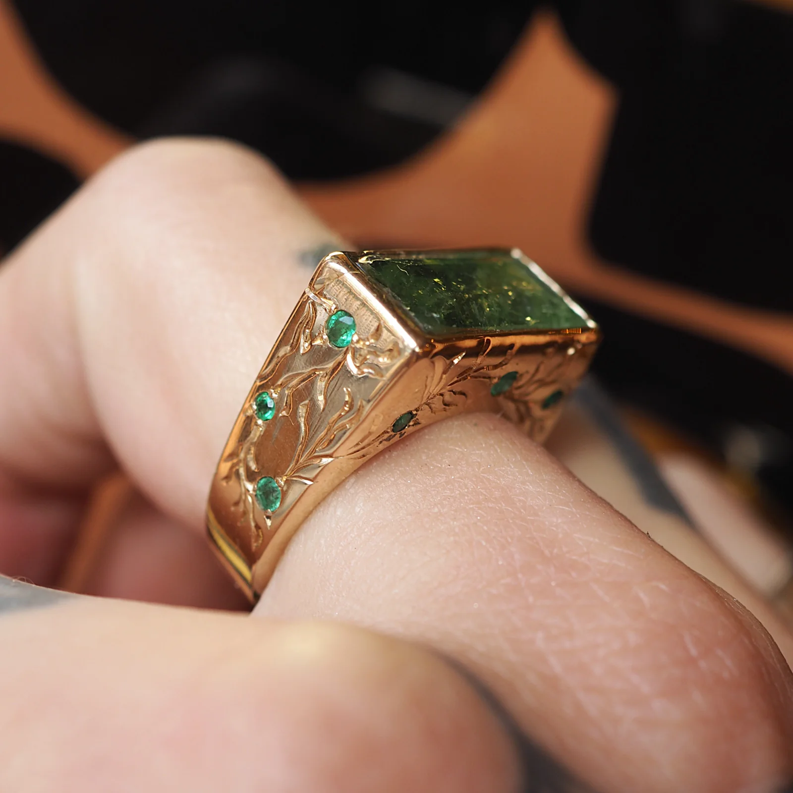 Walpole Tidal Pool Seaweed Emerald Ring - Image 6