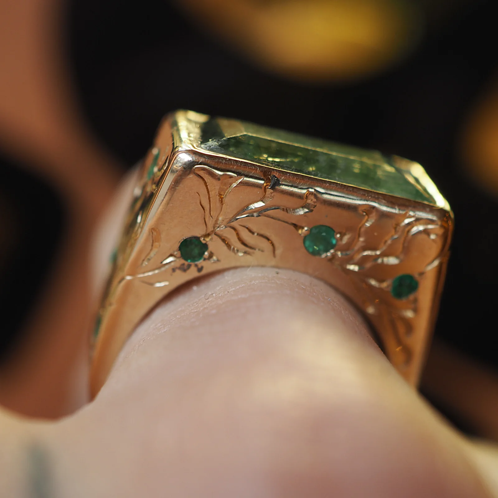 Walpole Tidal Pool Seaweed Emerald Ring - Image 7