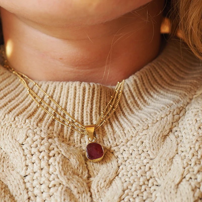 Antique Venetian Glass and triple beaded chain Necklace - Image 2