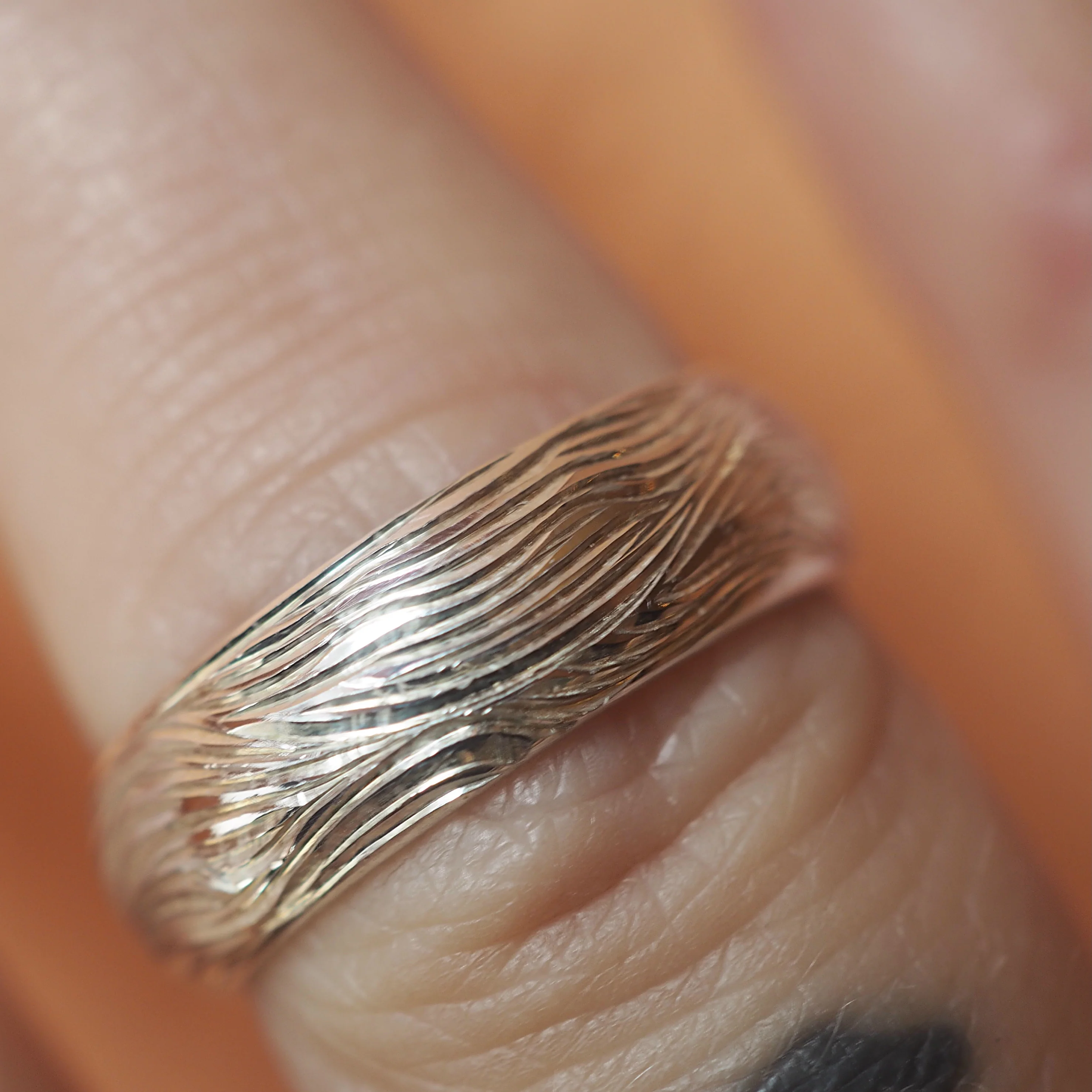 Waves of Water Wedding Band Ring - Image 2
