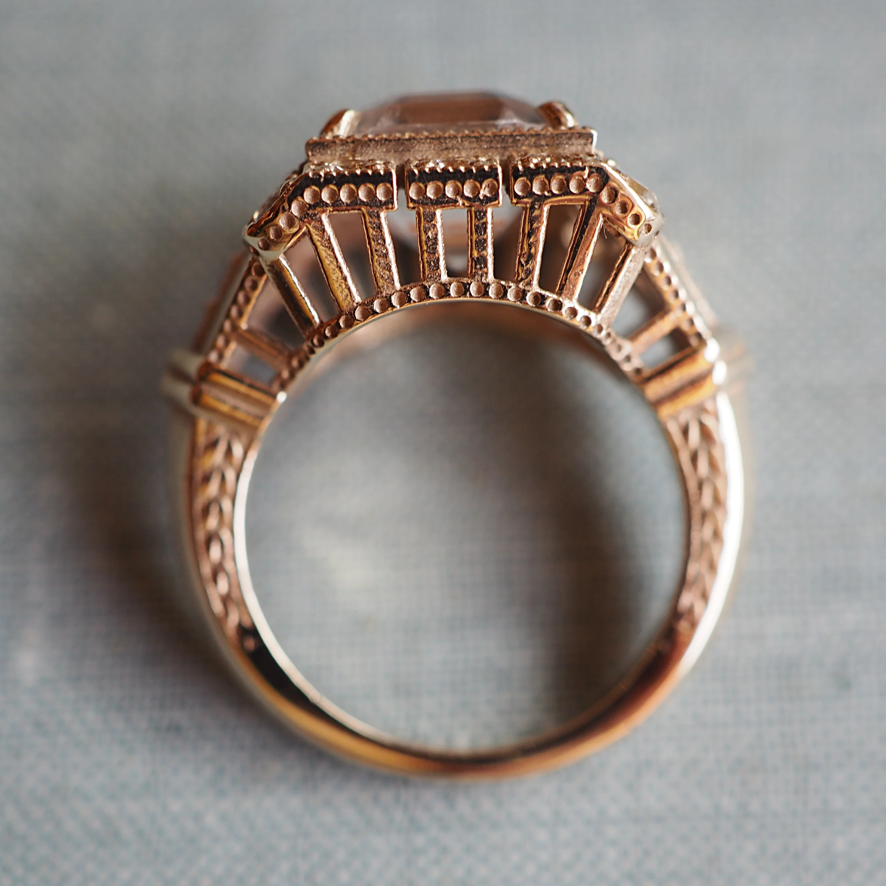 White Topaz Art Deco Ring - Image 8